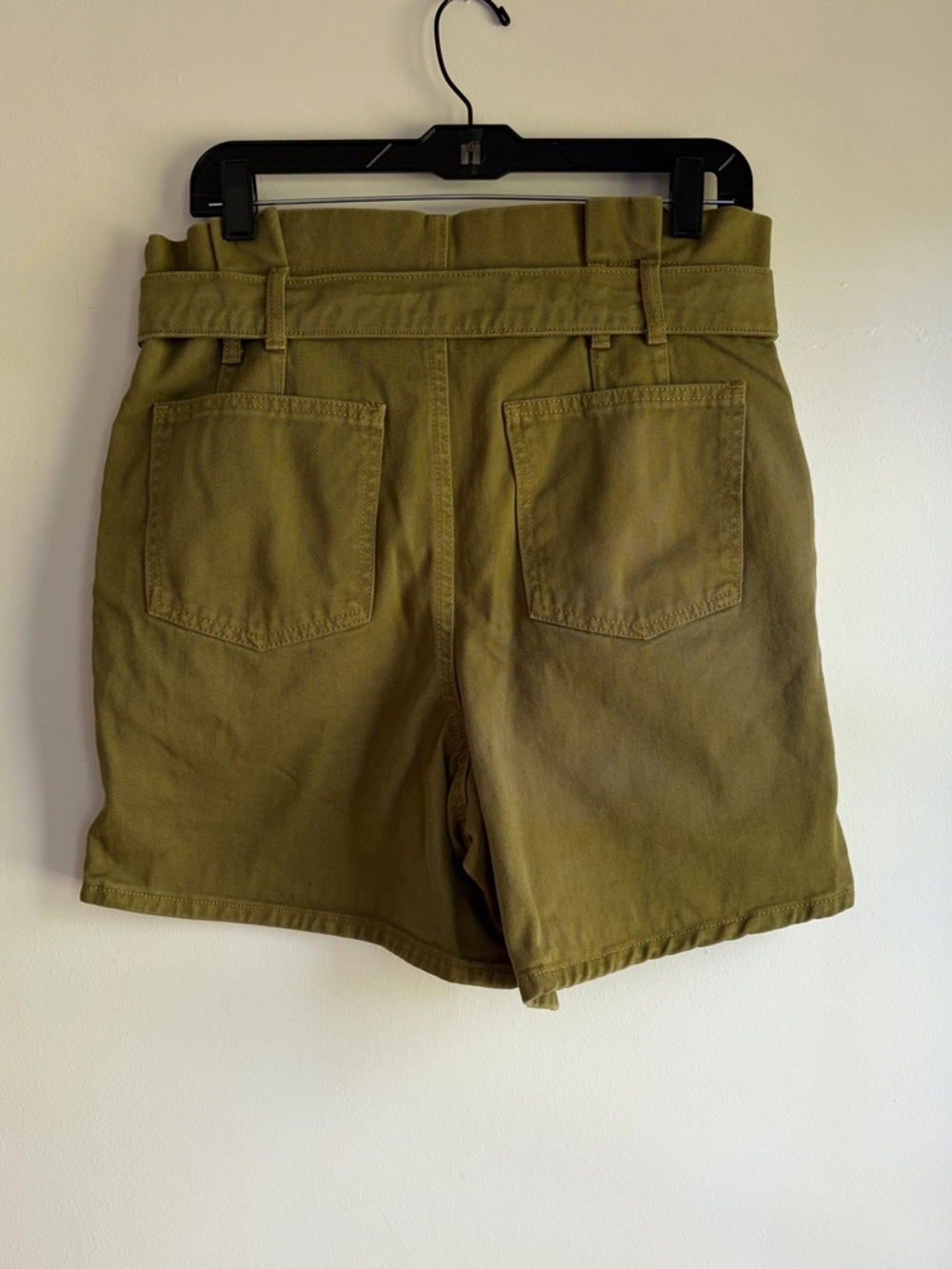 Free People Cindy Moss Green Paperbag Waist Denim Shorts Size 8 - Picture 4 of 6